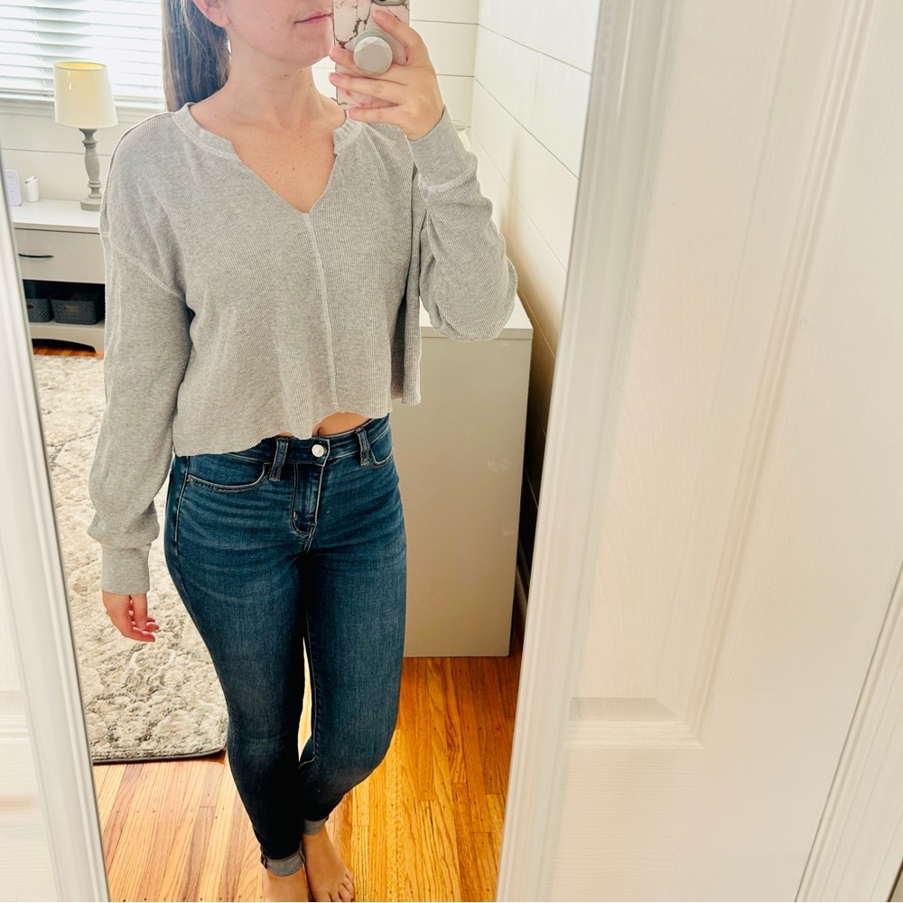BP Grey Thermal Cropped Top